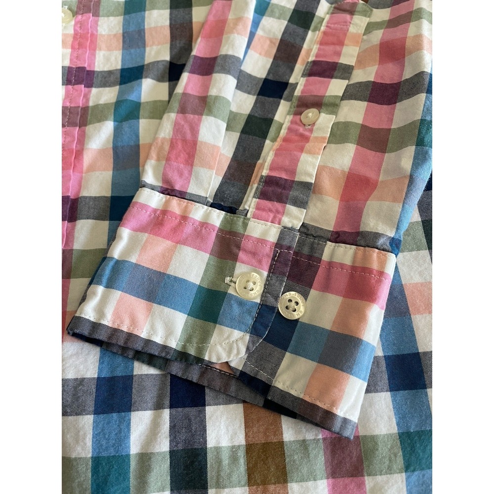 Lands' End Men's L Pastel Plaid Button Down Shirt 100% Cotton Long Sleeve Preppy - Picture 8 of 9